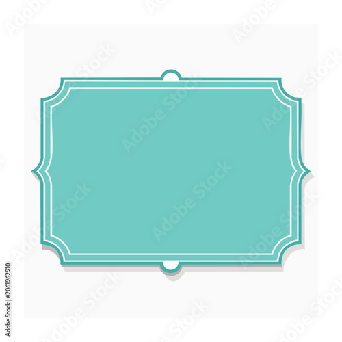 Teal square frame vector graphic