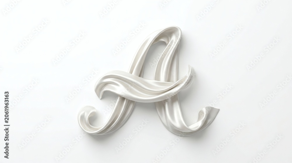 Naklejka premium Elegant white sculpted letter A on clean white background