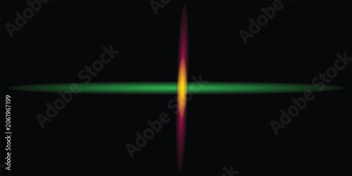 Bild auf Leinwand Bright glowing cross light effect on dark background Vector