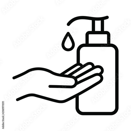 Quadro su tela Hand sanitizer dispensing liquid soap from a bottle with sanitizer dispenser pro