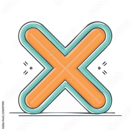Flat design cross symbol icon