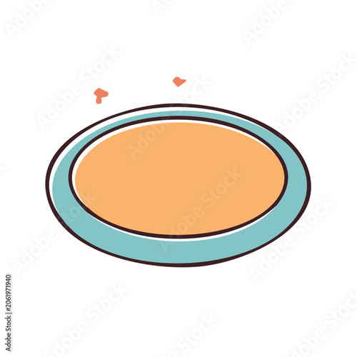 Flat design illustration of a pancake with syrup and butter