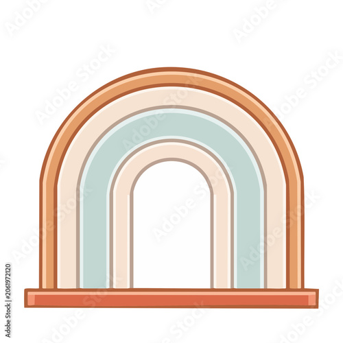 Minimalist Arched Window Illustration