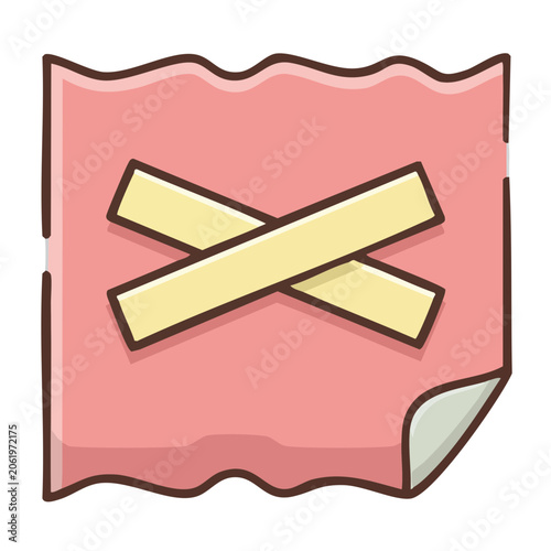 Pink bandage with cross illustration