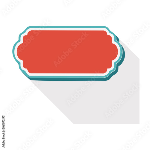 Red and teal blank label icon with transparent background