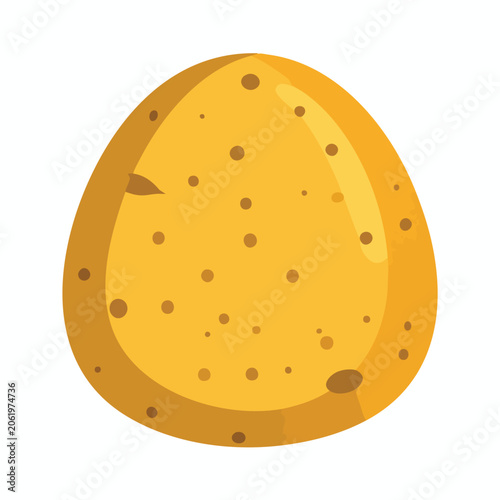 A single raw potato isolated on white background.