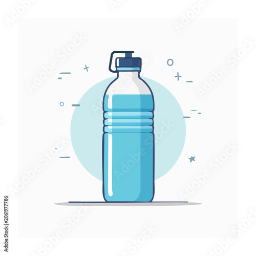 Blue sports water bottle vector isolated