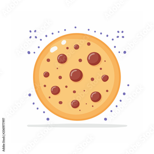 Flat design donut with sprinkles isolated