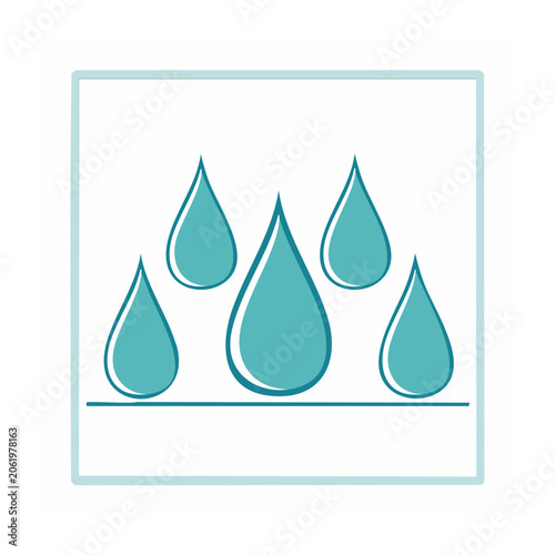 Teal teardrop pattern on white background