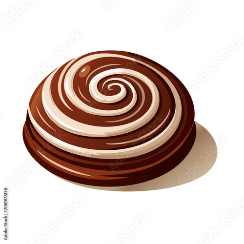 Wooden spool with thread coil top view