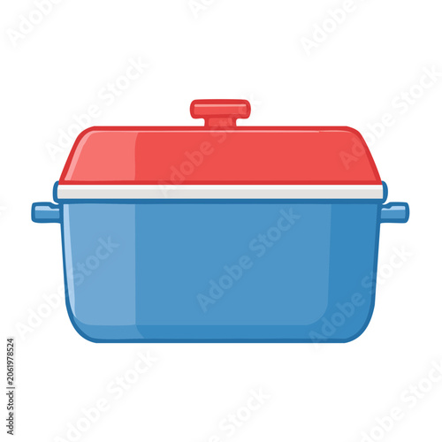 Red and blue 3D luggage suitcase front view