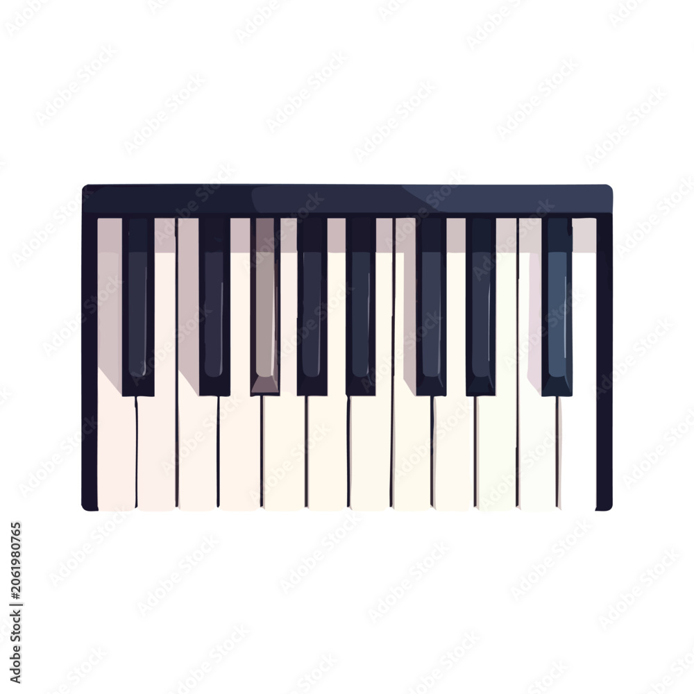 Fototapeta premium A close up digital illustration of a musical piano keyboard.