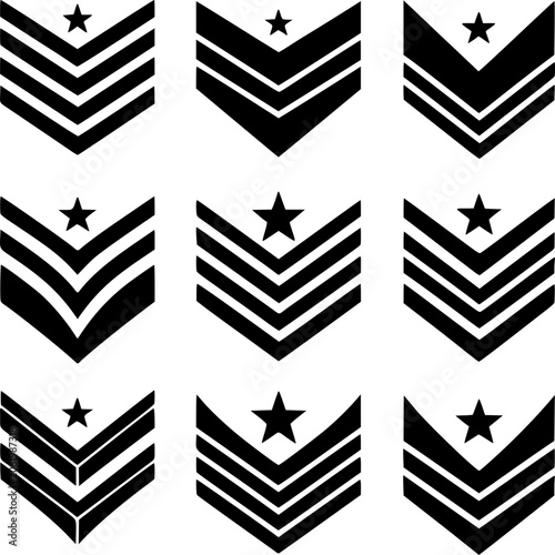 Chevron Rank Vector Icon Set