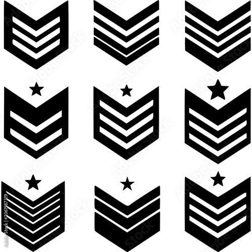 Chevron Rank Vector Icon Set
