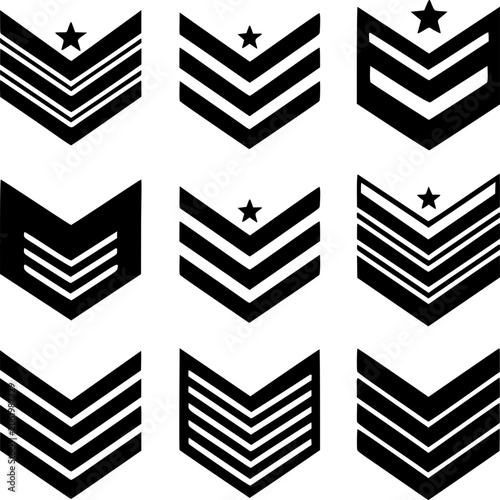 Chevron Rank Vector Icon Set
