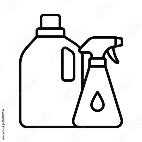 Quadro su tela Household cleaning supplies icon featuring a spray bottle and a large refill con
