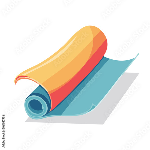 Colorful rolled paper scroll illustration