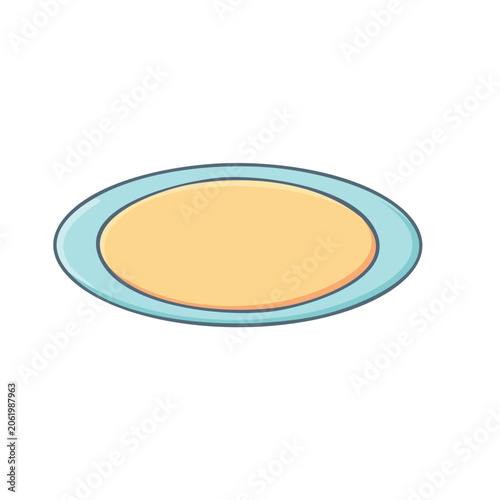 Flat design illustration of a plate with food