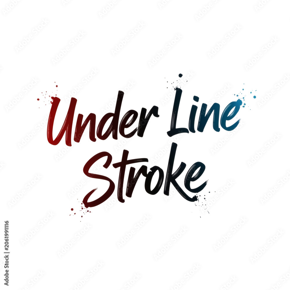 Fototapeta premium Under line stroke text effect with red black