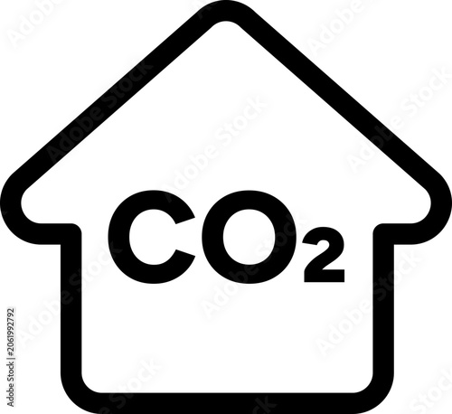 Bild auf Leinwand House carbon dioxide CO2 level sensor monitor air icon