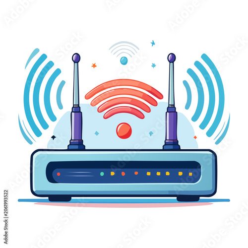 Smart speaker with sound waves and music notes