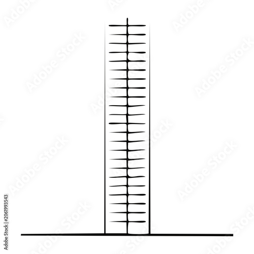 Vertical black barcode line art on white background