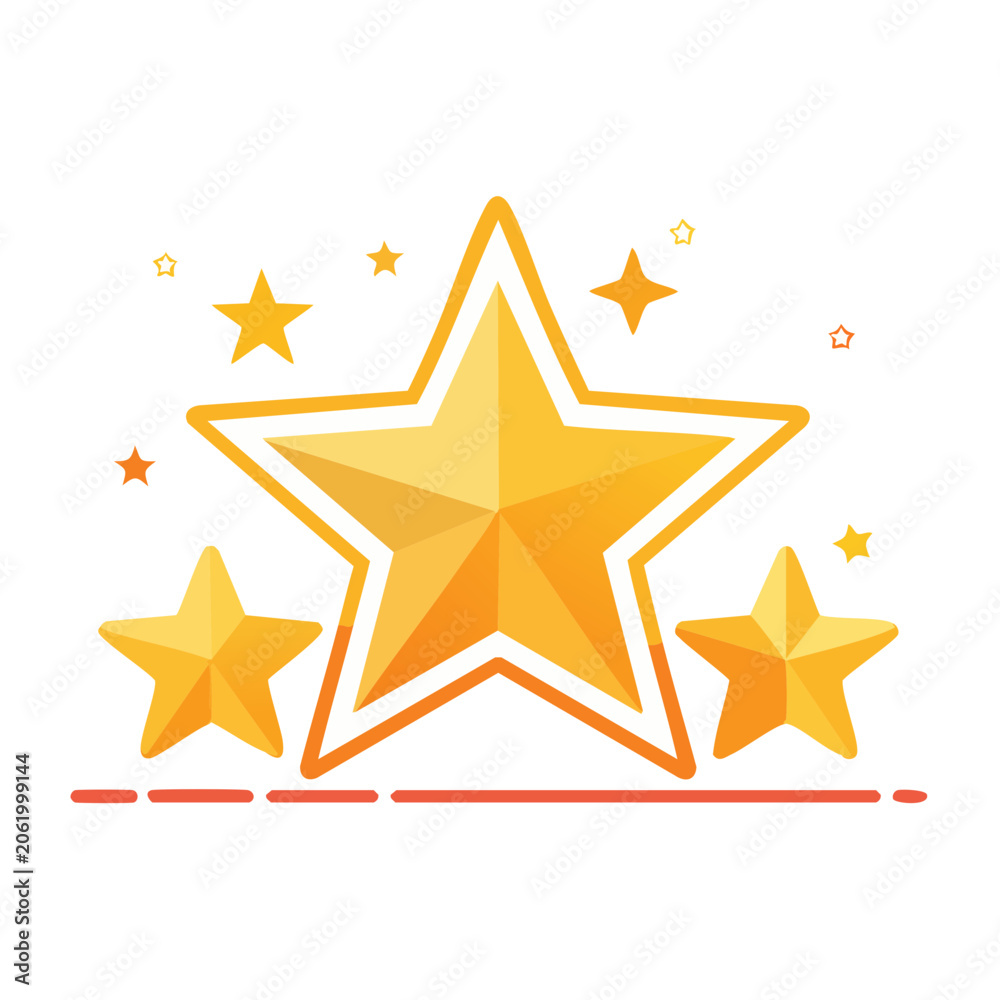 Obraz premium Yellow star with shooting star vector