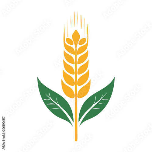 Flat design yellow iris flower vector