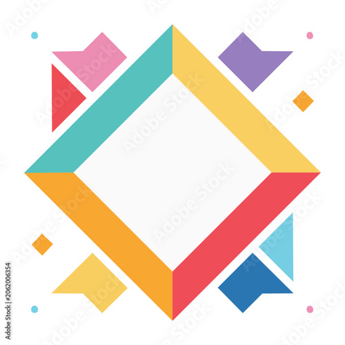 Geometric diamond pattern with bright colors