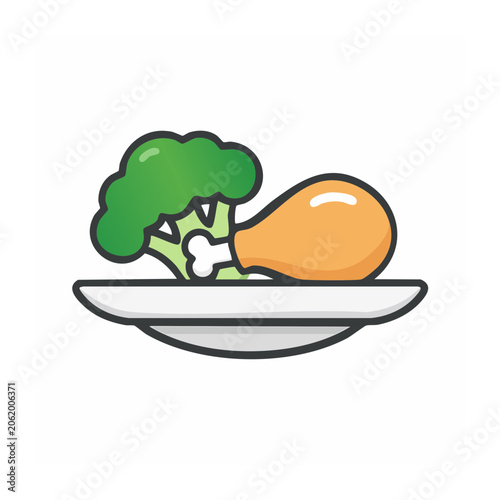 Green frog sitting on lily pad flat design