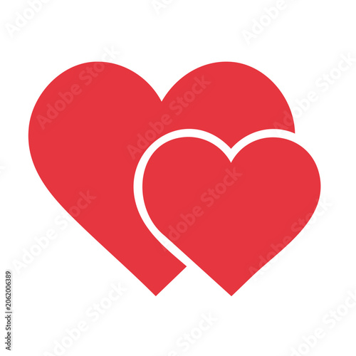 Red heart shape vector icon