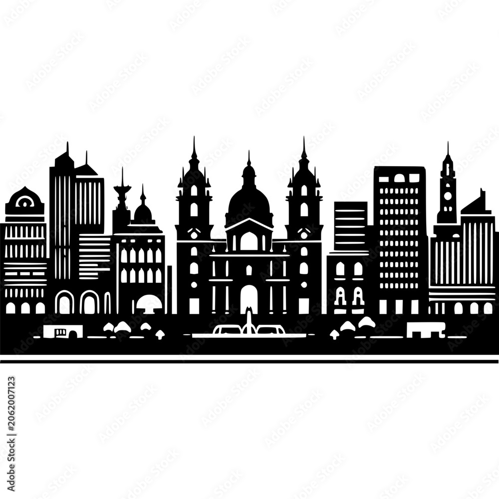 Fototapeta premium Ecuador Skyline Vector Icon