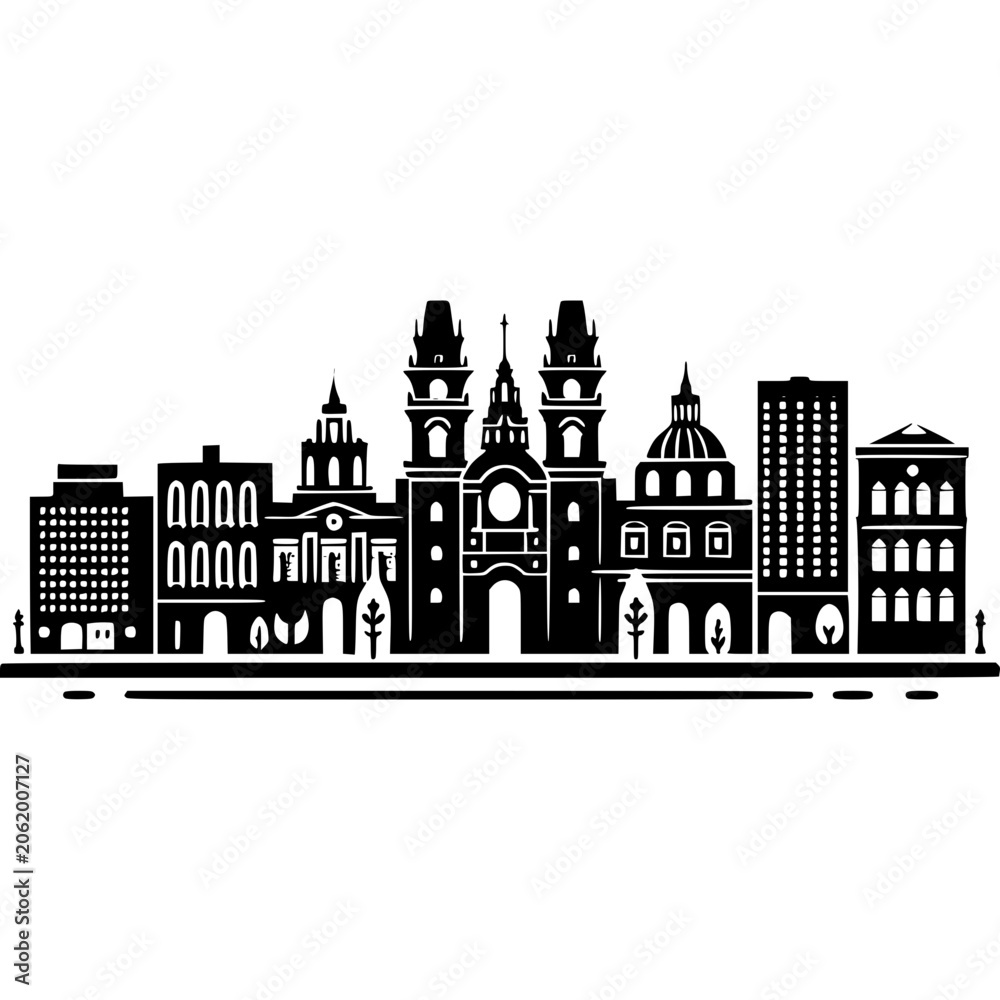 Obraz premium Ecuador Skyline Vector Icon