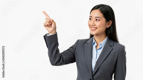 Professional Woman Pointing Upwards
