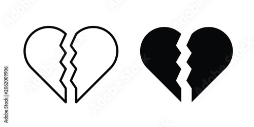 Canvas Print Broken heart icon