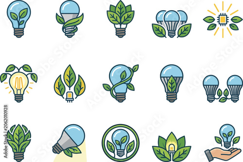 Eco friendly light bulb green plants.