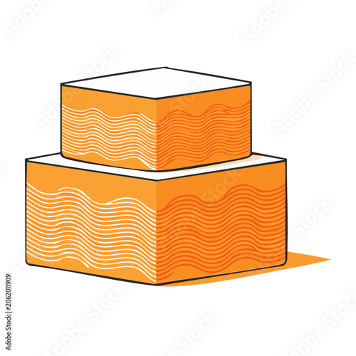 Stacked orange boxes illustration