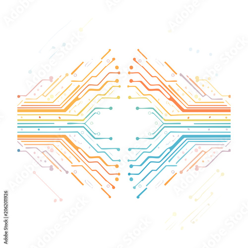 Symmetrical Circuit Board Illustration