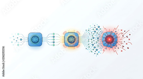 AI workflow scaling failure showing system unable to handle increased load in clean minimal business technology illustration representing capacity limits and performance breakdown in automation system