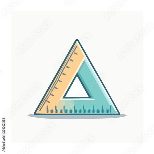Flat design pyramid icon with teal and orange