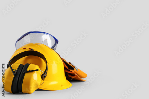 Hardhat, protective earmuff...