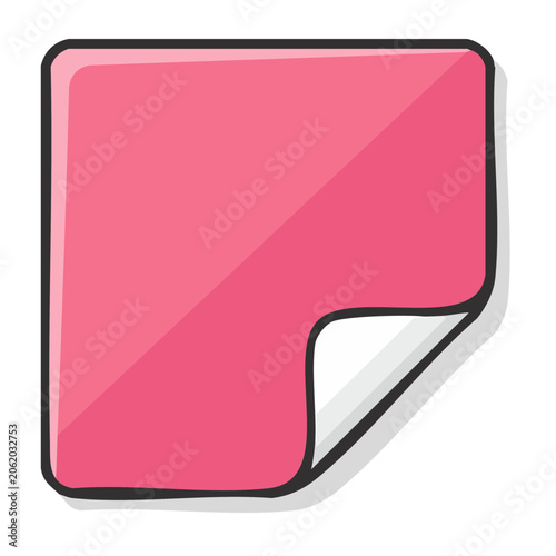 Pink sticky note icon with folded corner
