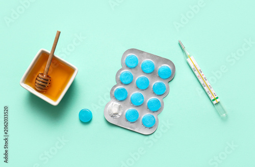 Cough drops in blister with...