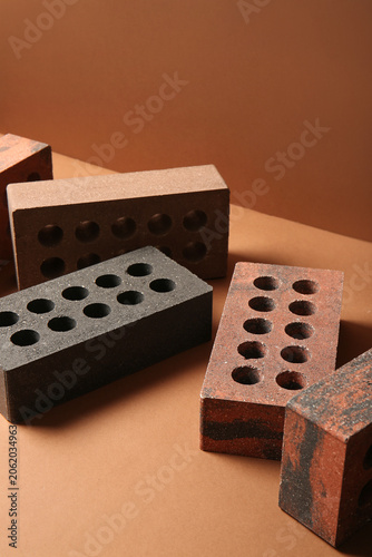 Different bricks on orange ...