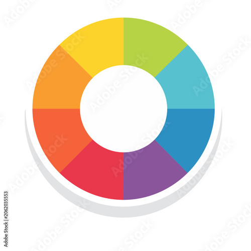 Flat design color wheel icon