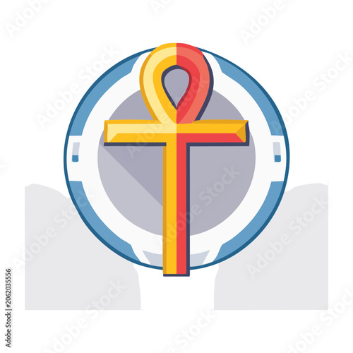 Flat design ankh symbol icon