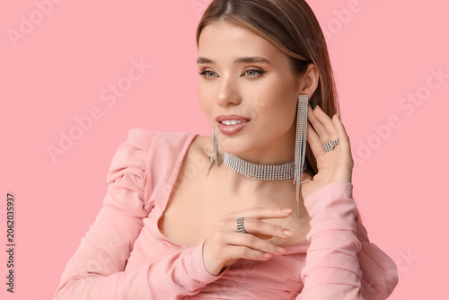 Stylish young woman in beau...