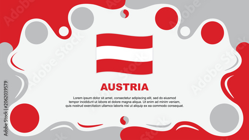 Austria Flag Abstract Background Flat Design Template. Austria Independence Day Banner Wallpaper Vector Illustration. Austria