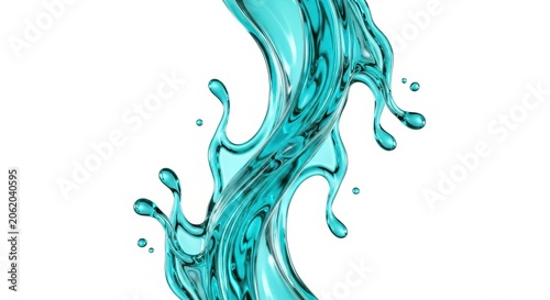 Dynamic Turquoise Water Splash Abstract Liquid Motion.