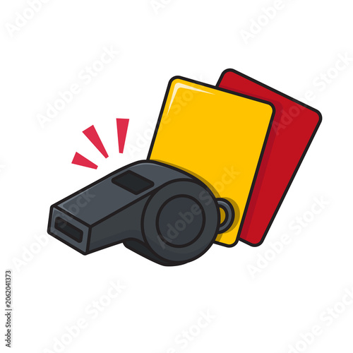 Referee Whistle with Yellow and Red Cards